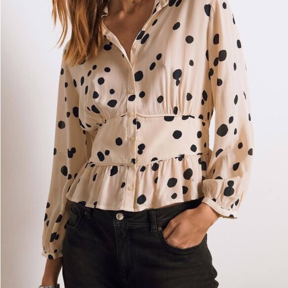 ba&sh Leopard Print Balloon Sleeve Top